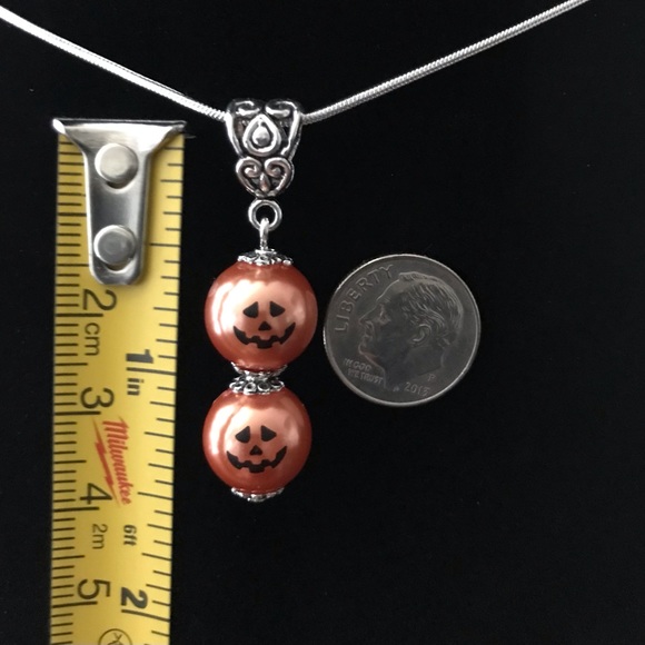 Double Pumpkin Pendant & Pumpkin Leverback Earring - Picture 6 of 7